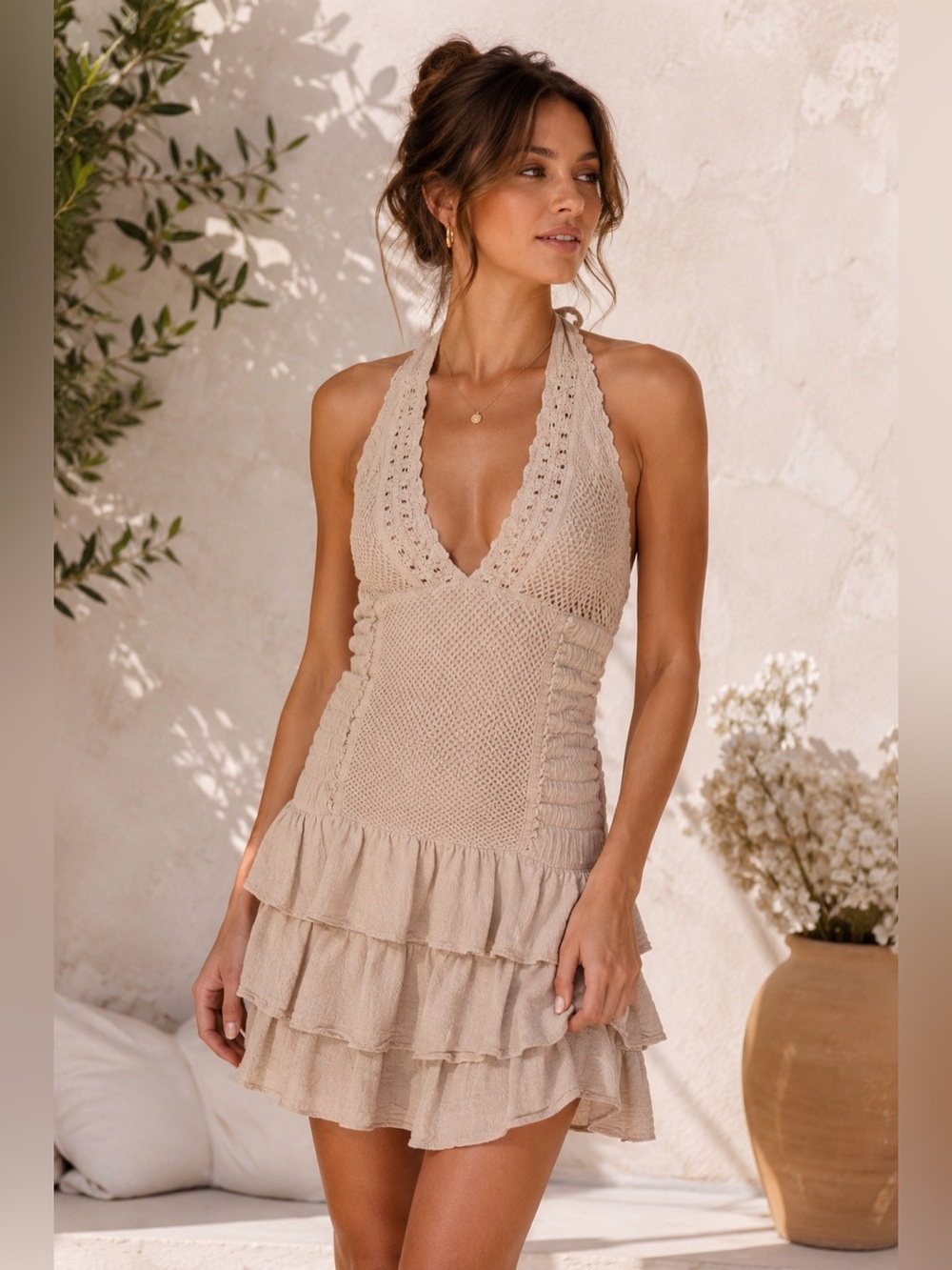 COTTON NATURAL
Leeward Halter Neck RaRa Dress Size XL